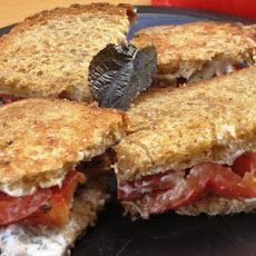 No-Press Panini With Mozzarella, Roasted Red Pepper and Basil