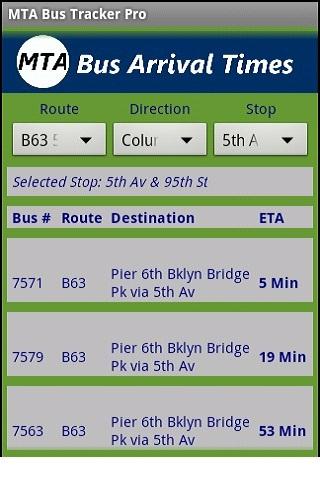 MTA Bus Times