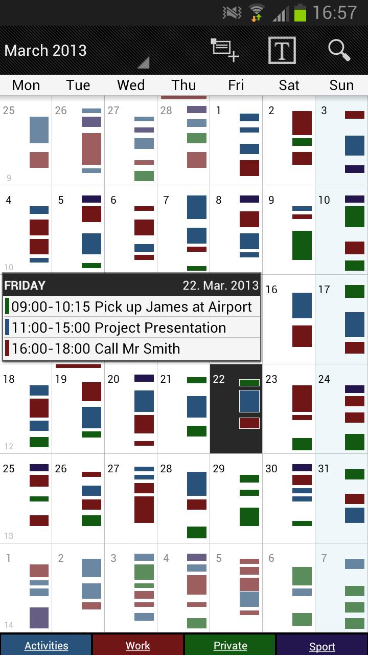 Android application Business Calendar Pro screenshort