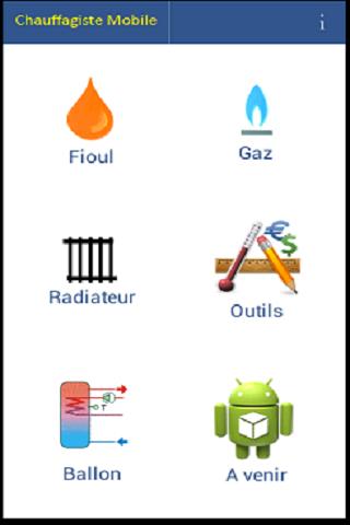 Android application Chauffagiste Mobile screenshort