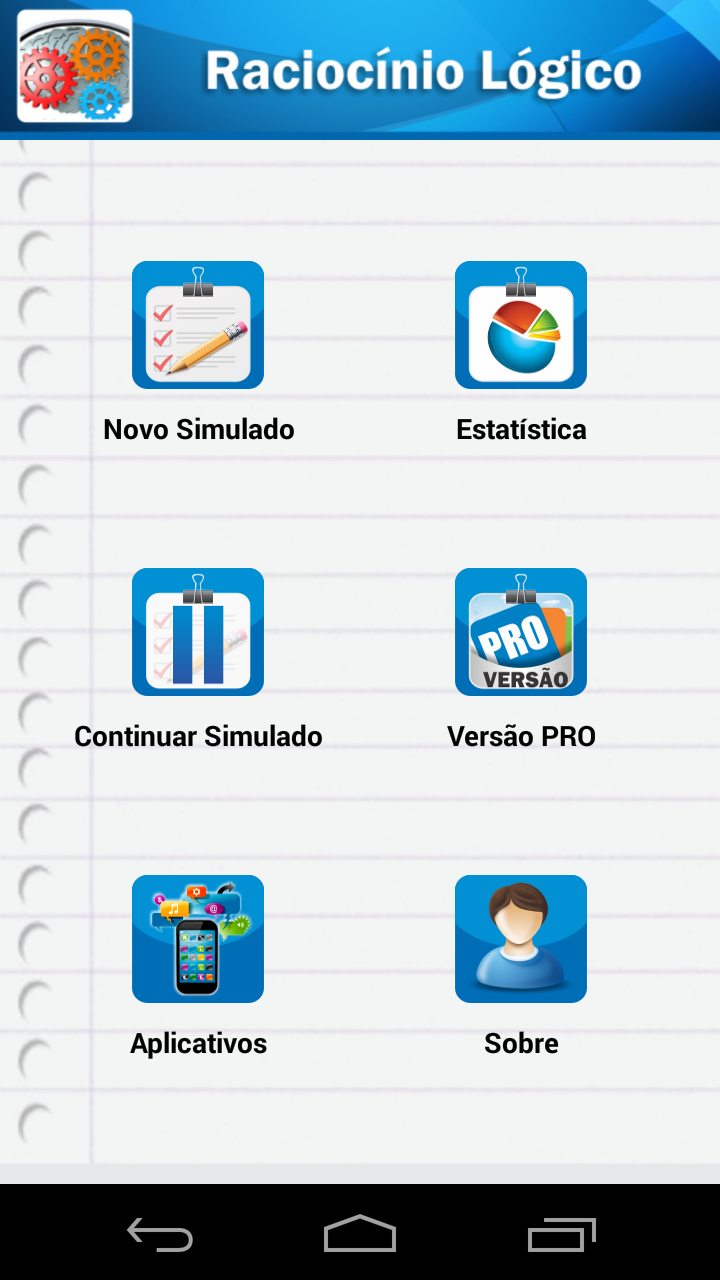 Android application Raciocínio Lógico screenshort