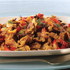 Savory Red Pepper and Onion Matzo Brei