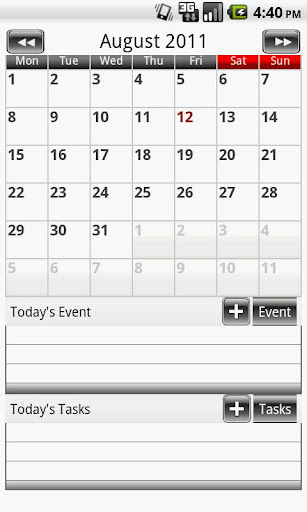 日曆一簡單的日曆