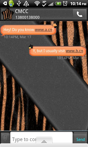 GO SMS THEME OrangeZebra1