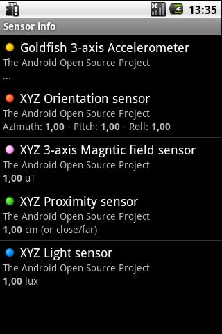 Sensor info