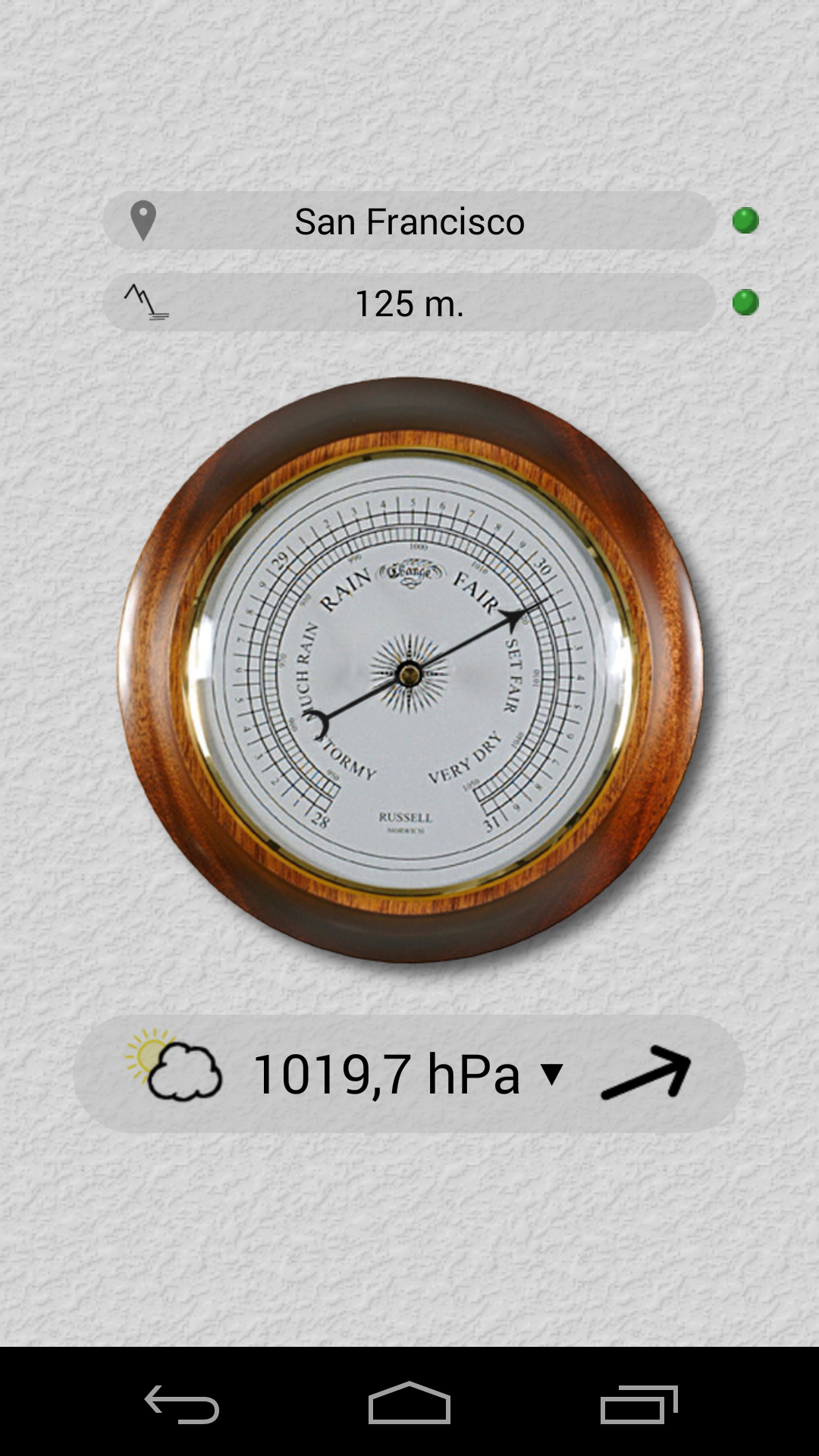 Android application Accurate Barometer screenshort