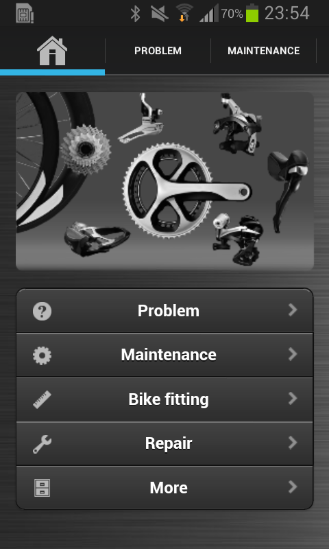 Android application Easy Bike Repair screenshort