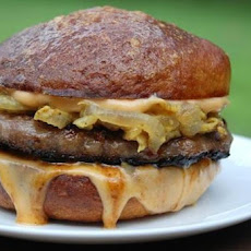 Cheddar Cheese, Pretzel, Beer & Beef Hamburgers