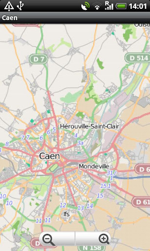 Caen Street Map