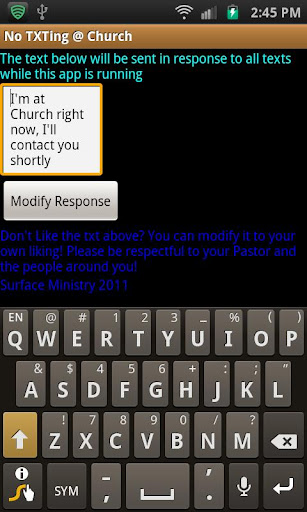 NO TXTING IN CHURCH