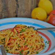 Pasta with Raw Tomatoes & Lemon Infused Olive Oil