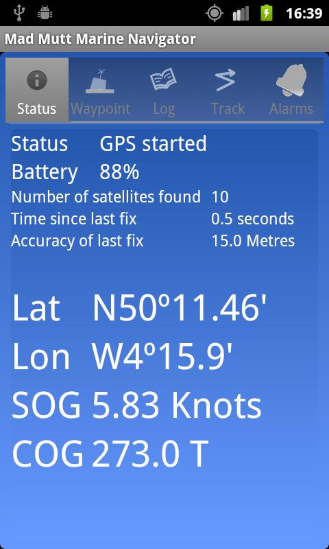 Android application Mad Mutt Marine Navigator full screenshort