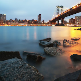 Manhattan New york by Henry Kurniawan - Landscapes Waterscapes ( hdr, waterscape, mind blowing, long exposure, manhattan, new york, bridge, landscape, slow shutter, brooklyn, city )