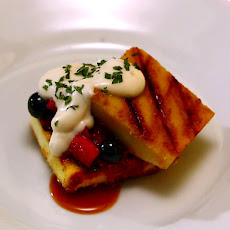 Grilled Pound Cake with Drunken Berries and Syllabub