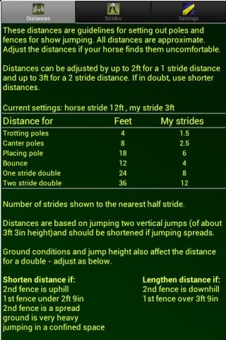 Show Jump Distances for Horses
