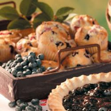 Rhubarb Blueberry Muffins