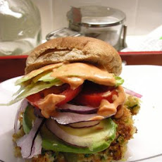Sarasota's Shrimp Burgers, Avocado and a Chili Lime Mayo
