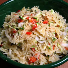 Farfalle Zucchini and Bell Peppers in Pesto