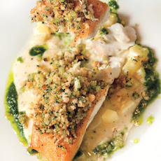 Black Cod with Fennel Chowder and Smoked Oyster Panzanella