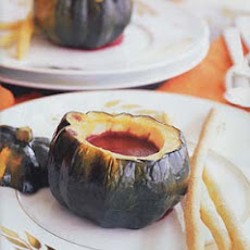 Beet Soup in Roasted Acorn Squash