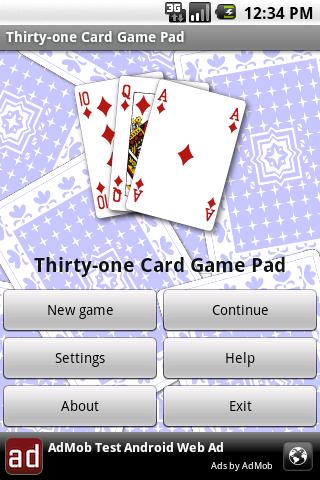 Thirty-one Card Game Pad