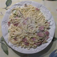 Fettuccine Alfredo with Ham