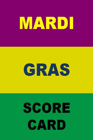 Mardi Gras Score Card