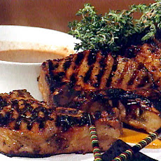 Honey Brined Pork Chops with Creole Mustard Reduction Sauce