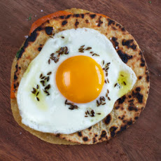 Sweet Potato and Cilantro Quesadilla with Fried Egg + Cumin Oil