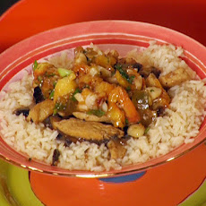 Chicken Marsala Masala with Peach-Watermelon Rind Chutney