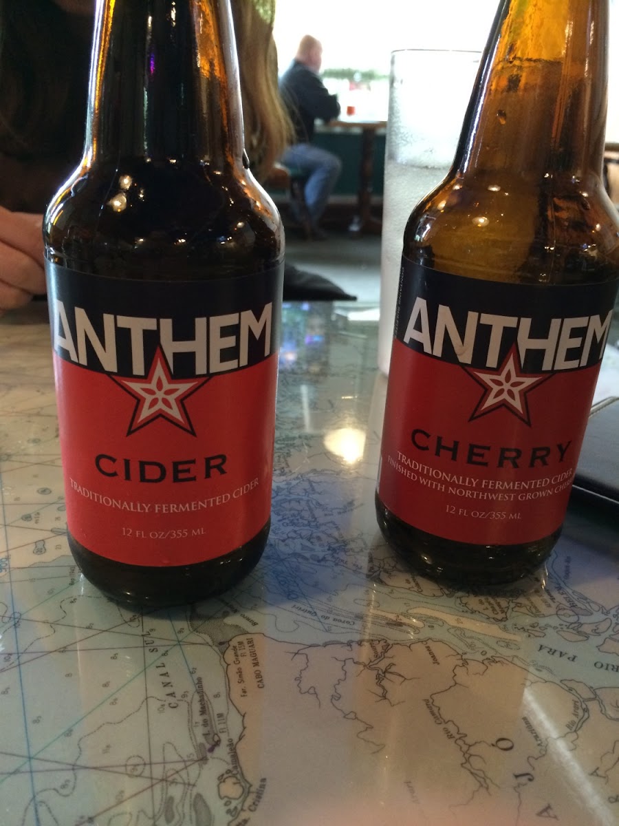 Full line of Anthem cider from Salem. Absolutely delicious food and great service to boot!!!
