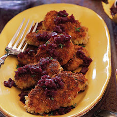 Mustard-Seed-Crusted Pork Medallions with Red Wine Sauce