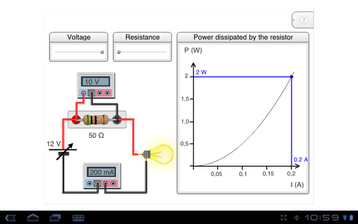 Power dissipated by a resistor