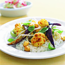 Spicy Eggplant and Cauliflower with Basil