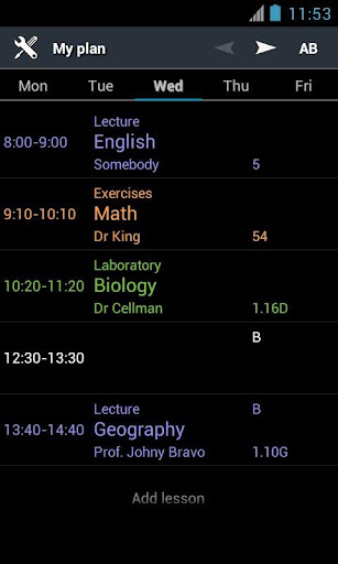 Timetable