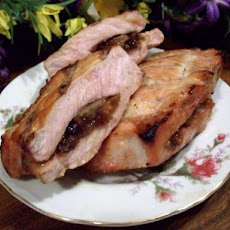 Pork Chops Stuffed With a Fruity Pecan Chutney