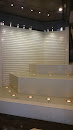 White Cascading Water Fountain With Changing Lights