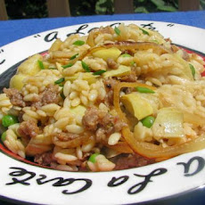 Orzo Risotto With Sausage and Artichokes