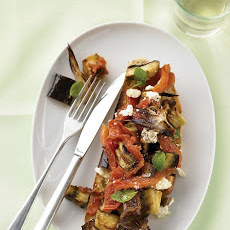 Eggplant and Mint Bruschetta