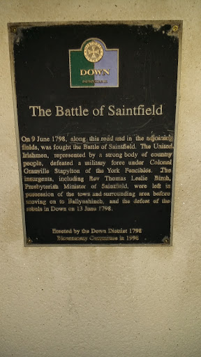 Battle of Saintfield Plaque