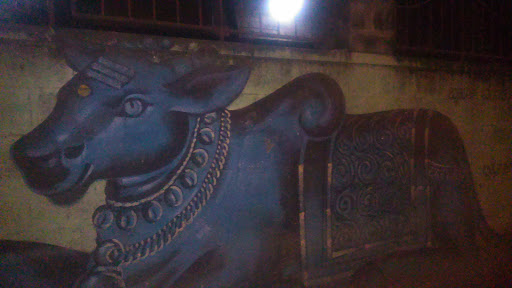 Black Nandi Statue on wal