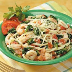 Spinach Shrimp Fettuccine