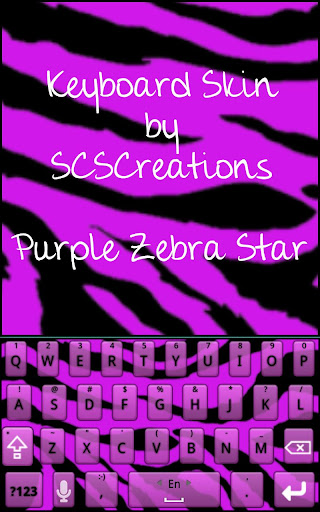 KB SKIN - Purple Zebra Star