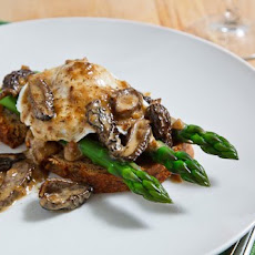 Morel Mushroom and Asparagus Eggs Benedict