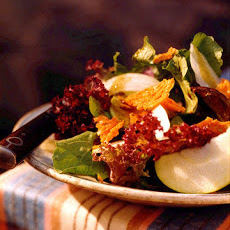 Autumn Greens with Apples, Radishes, and Cheddar frico