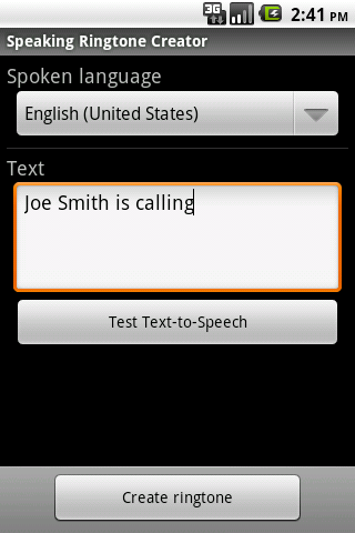 Speaking Ringtone Creator