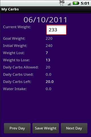 MyCarbs personal carb counter