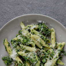 Penne with Creamed Greens and Pancetta