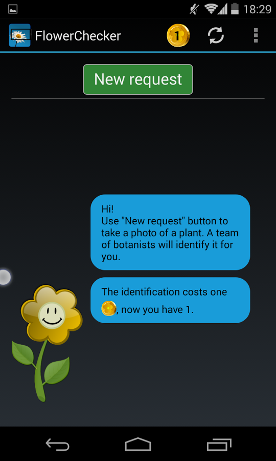 Android application FlowerChecker+, plant identify screenshort