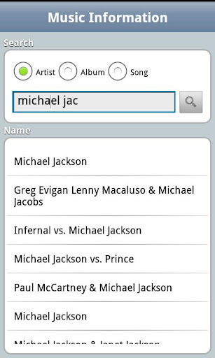 music-information for android screenshot